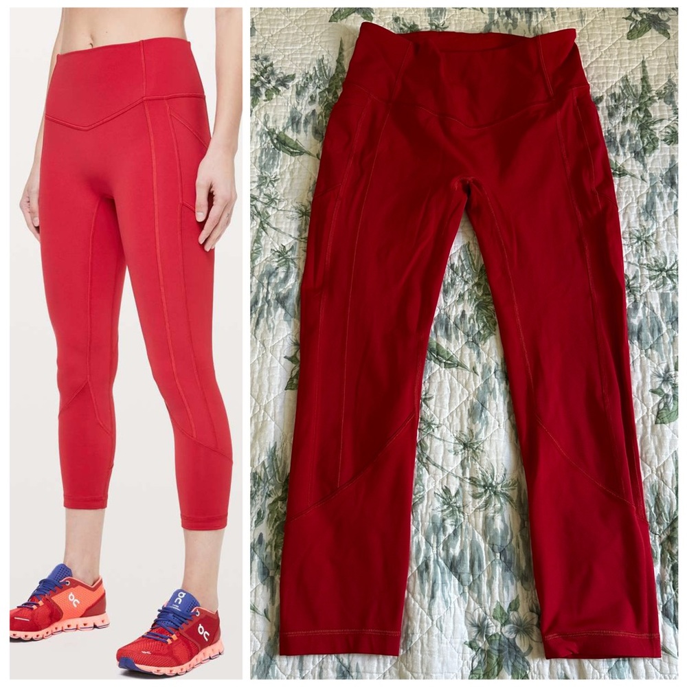 Lululemon All The Right Places Crop II 23" Dark Red 8